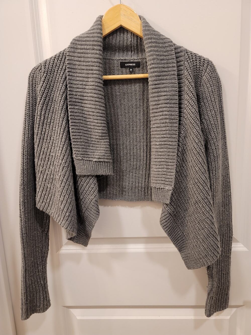 Express Grey Open Front Cardigan